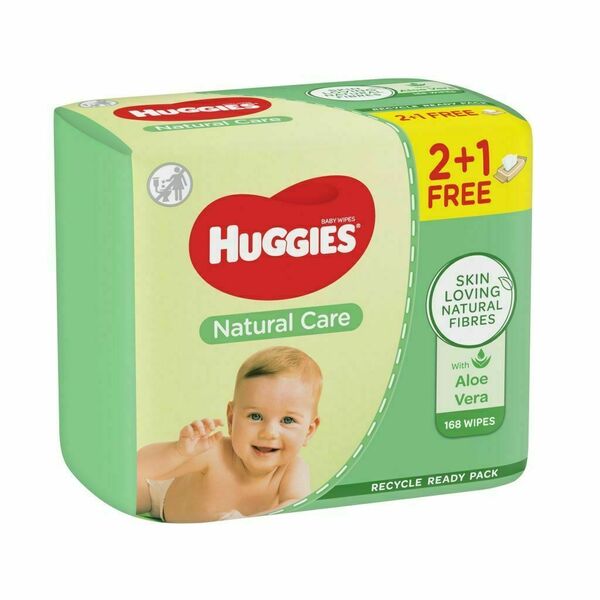 Huggies Natural Care Triplo vlhčené ubrousky 3x56 ks porovnat ceny