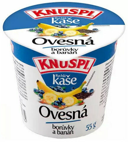 KNUSPI Rychlá kaše Ovesná, borůvky a banán 55g porovnat ceny