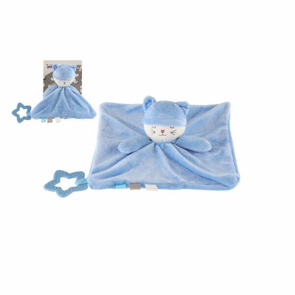 TEDDIES Kočička usínáček chrastítko modrá 23 cm porovnat ceny