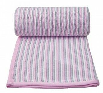 T-tomi  Pletená deka, white-pink / bílo-růžová porovnat ceny