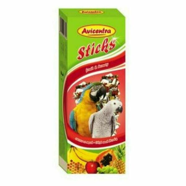 AVICENTRA tyčinky velký papoušek - ovoce + med 2 kusy porovnat ceny