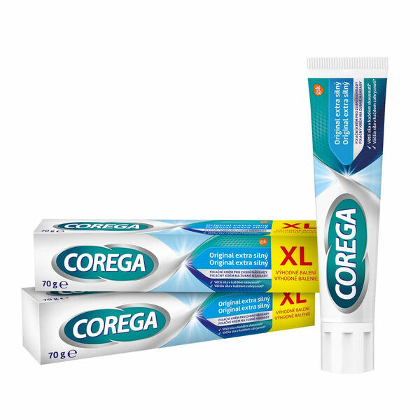 COREGA Original extra silný fixační krém XL 2 kusy 70 g porovnat ceny