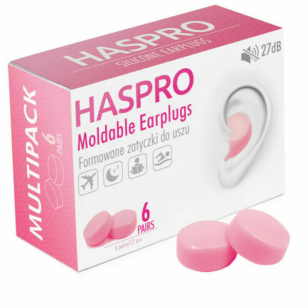 Haspro Mold6 silikonové špunty do uší, růžové 6 párů porovnat ceny