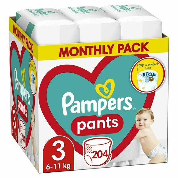 Pampers Plenkové Kalhotky Vel. 3 204 ks porovnat ceny