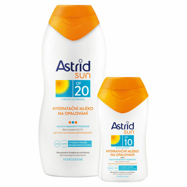 ASTRID Sun Hydratační mléko na opalování OF 20 + Hydratační mléko na opalování OF 10 porovnat ceny