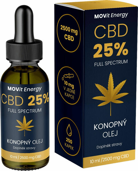 MOVit Energy  MOVit CBD 25% Full Spectrum konopný olej 10ml porovnat ceny