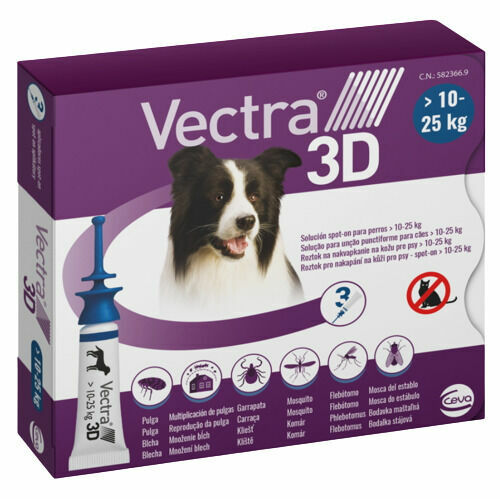 VECTRA 3D spot-on pro psy M (10 - 25 kg), 3 pipety porovnat ceny