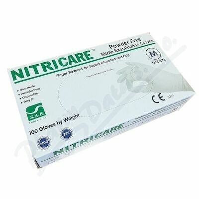 NITRICARE white Rukavice vyš.bez pudru vel.M 100ks porovnat ceny
