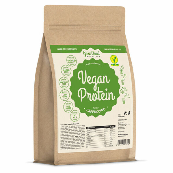 GREENFOOD NUTRITION Vegan protein cappuccino 750 g porovnat ceny