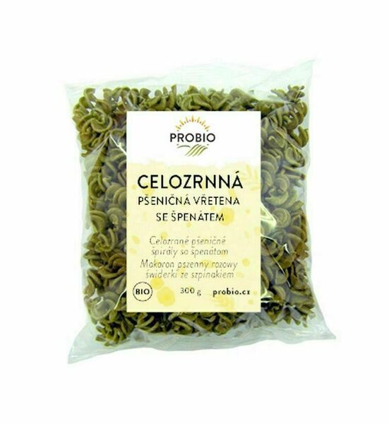 PROBIO Vřetena pšeničná celozrnná se špenátem BIO 300 g porovnat ceny