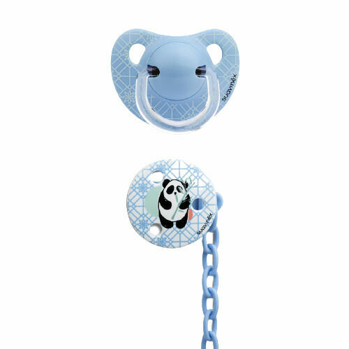Suavinex Šidítko anatomické +6m silikon + Klip - Modrá panda porovnat ceny