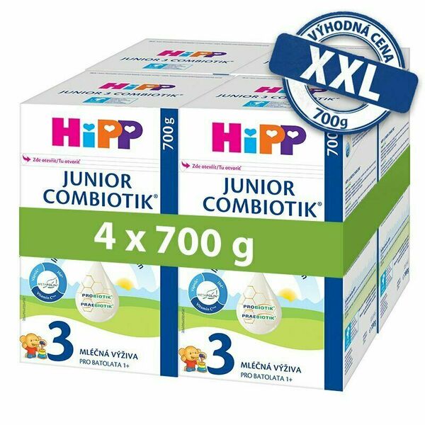 HiPP Batolecí mléko 3 Junior Combiotik® pro děti od jednoho roku 4 x 700 g porovnat ceny