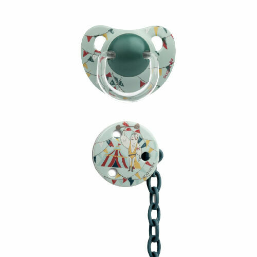 Suavinex Šidítko anatomické +6m silikon + Klip - Zelený cirkus porovnat ceny