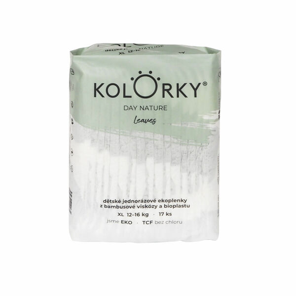 KOLORKY DAY NATURE - listy - XL (12-16 kg) - 17 ks - jednorázové eko plenky porovnat ceny