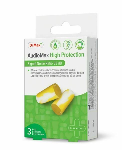 Dr. Max AudioMax High Protection 33 dB chrániče sluchu 3 páry porovnat ceny