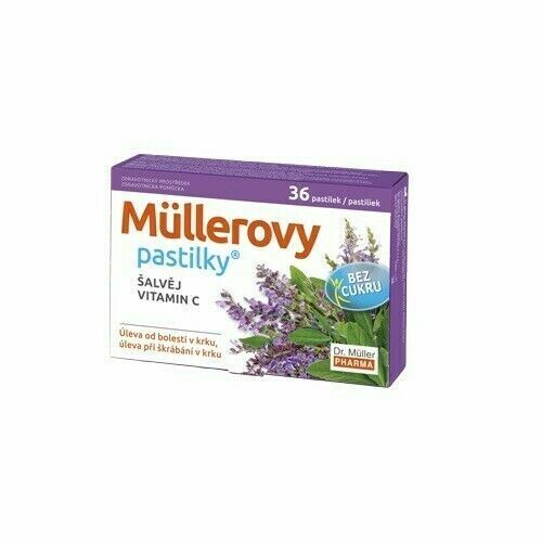 Müllerovy pastilky se šalvějí bez cukru 36 ks porovnat ceny