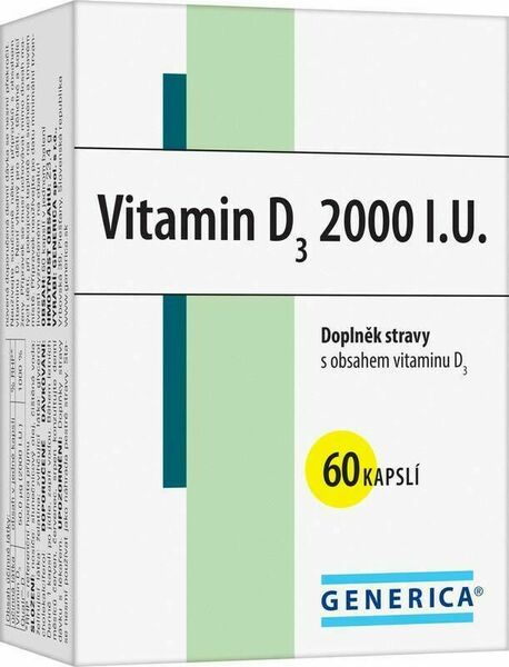 Generica Vitamin D3 2000 I.U. 60 kapslí porovnat ceny