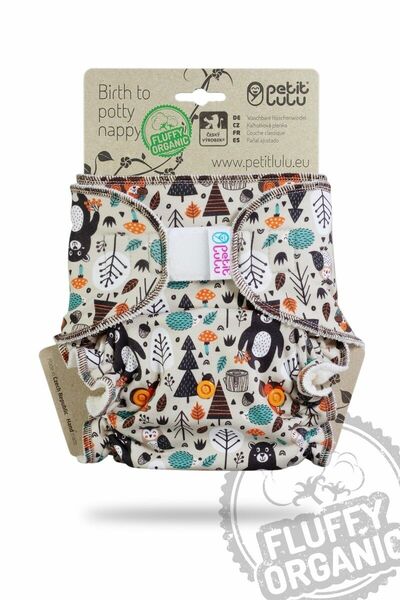 Petit Lulu - Kalhotkové pleny na suchý zip, Fluffy Organic - Kamarádi z lesa porovnat ceny