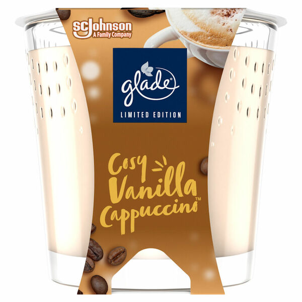 GLADE Svíčka vonná Cosy Vanilla Cappuccino 129 g porovnat ceny