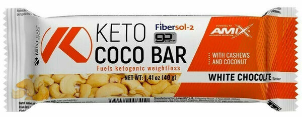 Amix KetoLean Keto goBHB Coco Bar, Bílá čokoláda 40g porovnat ceny