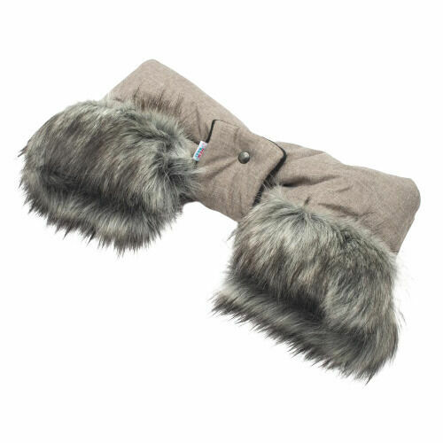 New Baby Rukávník na kočárek 2v1 s kožešinkou latte porovnat ceny