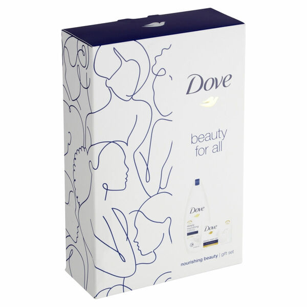 DOVE Dárkové balení Nourishing Beauty sprchový gel, krémová tableta na mytí 250 ml + 100 g porovnat ceny