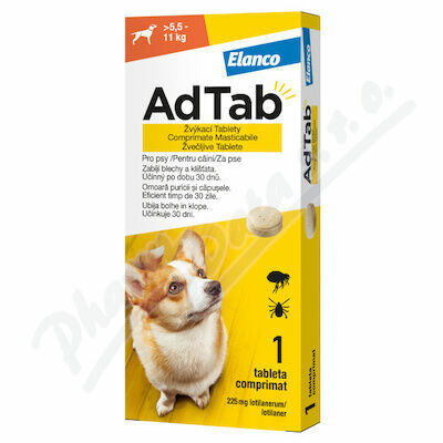 Adtab Pro Psy 225mg žvýkací Tbl. (5,5-11kg) 1tbl porovnat ceny