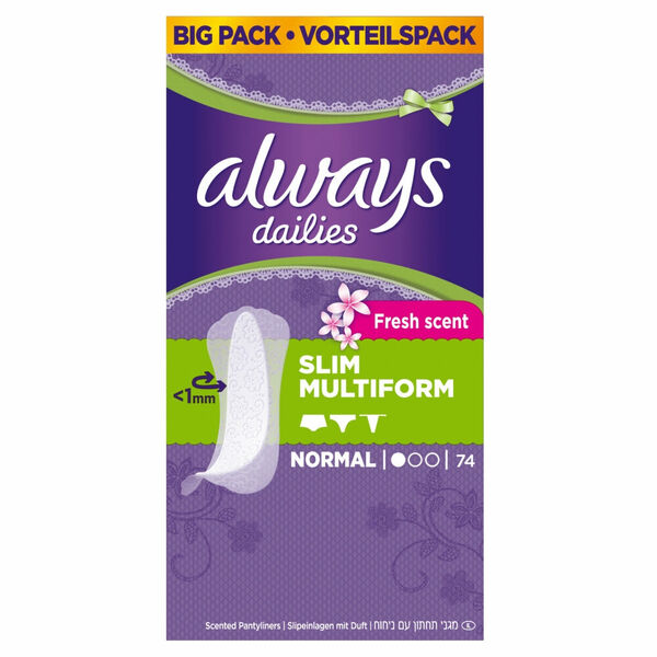 ALWAYS Slim Multiform Fresh Intimní vložky 74 ks porovnat ceny