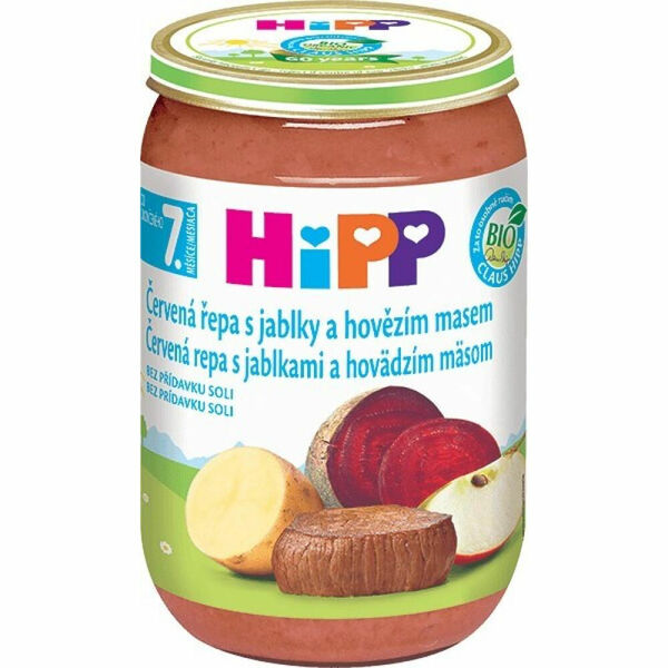 HiPP BIO Červená řepa s jablky a hovězím masem 220 g porovnat ceny