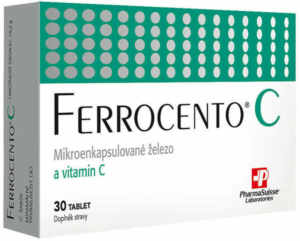 Ferrocento C PharmaSuisse Mikroenkapsulované železo 30 tablet porovnat ceny