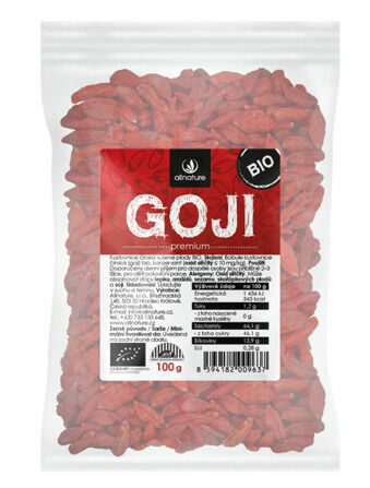 Allnature Goji - Kustovnice čínská sušená BIO 100g porovnat ceny