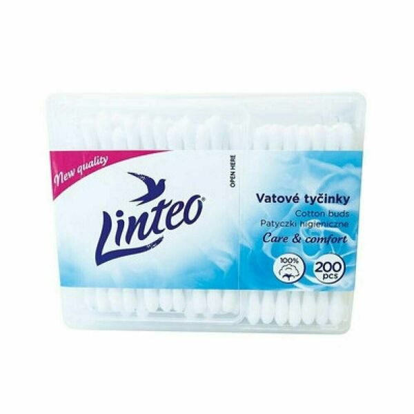 LINTEO Vatové tyčinky v boxu 200 kusů porovnat ceny