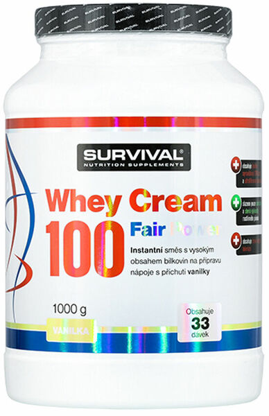 Survival Nutrition Whey Cream 100 Fair Power vanilka 1000g porovnat ceny