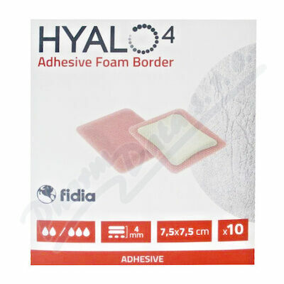 HYALO4 ADHESIVE SILICONE BORDER FOAM DRESSING 7,5 X 7,5 CM ADHEZIVNÍ PĚNOVÉ KRYTÍ SE SILIKONEM A LEPÍCÍM OKRA porovnat ceny