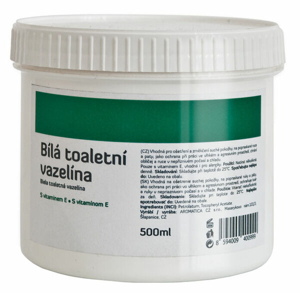 AROMATICA Bílá toaletní vazelína s vitamín E 500ml porovnat ceny