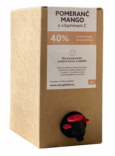 Syrup Limit – Pomeranč Mango s vitamínem C, BAG IN BOX 3000ml porovnat ceny
