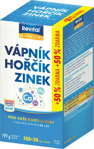 Revital Vápník+hořčík+zinek+vitamín D3+K1 100+50 tablet porovnat ceny