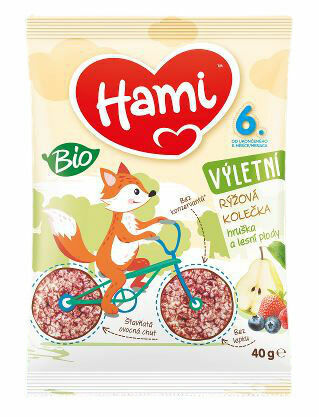 Hami BIO pufovaná rýžová kolečka hruška a lesní plody 40g porovnat ceny