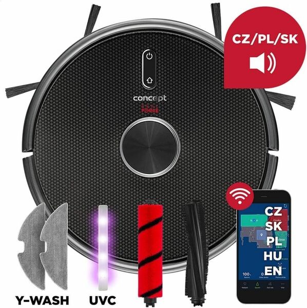 Concept  VR3210 Robotický vysavač s mopem 3 v 1 REAL FORCE Laser UVC Y-wash porovnat ceny