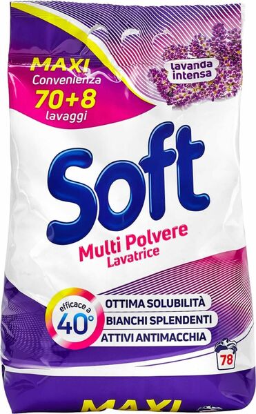 Soft Prací prášek na bílé i barevné prádlo, Lavanda intensa, (70+8 pracích dávek) 4,68kg porovnat ceny