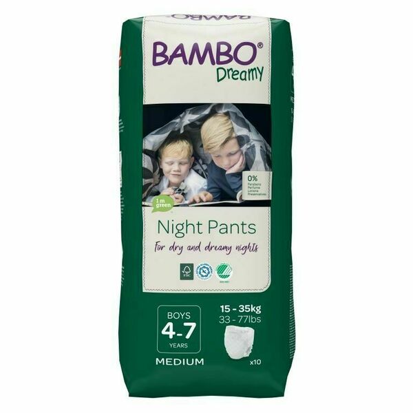 Bambo Dreamy Night Pants Boys 4-7 let 15-35 kg noční plenkové kalhotky 10 ks porovnat ceny