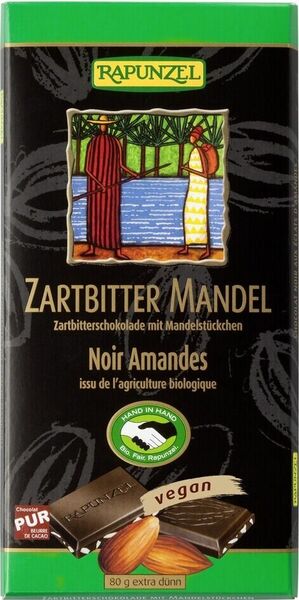 RAPUNZEL Bio hořká čokoláda s mandlemi 80g porovnat ceny