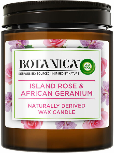 BOTANICA by AIR WICK svíčka Exotická růže a africká pelargónie 205g porovnat ceny