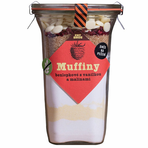 FAT BROTHERS Muffiny s malinami, vanilkou a bílou čokoládou v dóze 445 g porovnat ceny