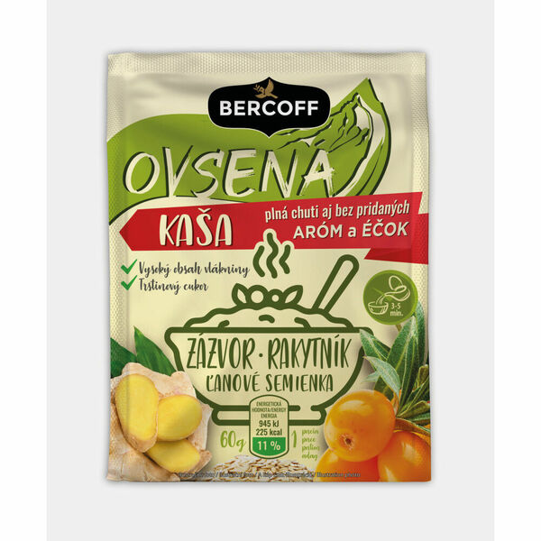 BERCOFF Ovesná kaše s lněným semínkem, rakytníkem a zázvorem 60 g porovnat ceny