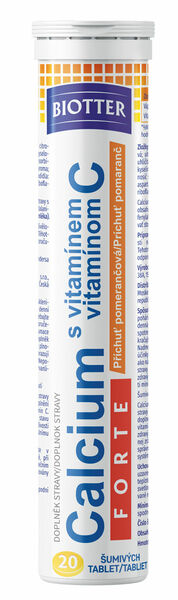 Biotter Calcium s vitaminem C pomeranč 20 šumivých tablet porovnat ceny