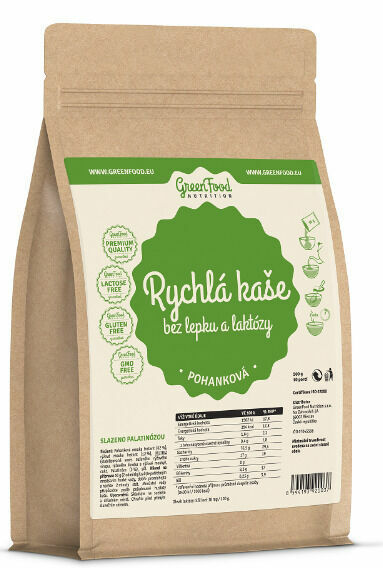 GreenFood Nutrition Rychlá kaše bez lepku a laktózy pohanková 500g porovnat ceny