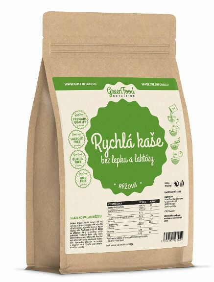 GreenFood Nutrition Rychlá kaše bez lepku a laktózy rýžová 500g porovnat ceny