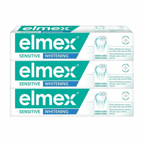 Elmex Bělicí zubní pasta pro citlivé zuby Sensitive Whitening 3x75ml porovnat ceny