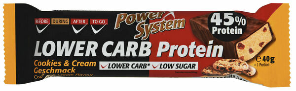 Power System  LOWER CARB Cookies&Cream Bar with 45% Protein 40g porovnat ceny